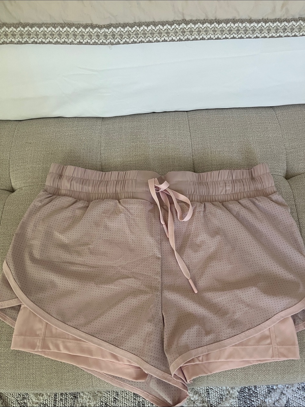 Women's Dusty Rose Athletic Shorts with Drawstring Waist